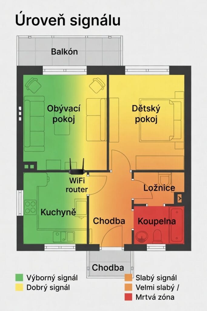 Optimalizace Wi-Fi signálu v domácím prostoru.